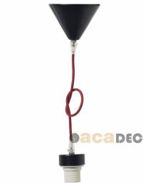 Ντίζα Μεταλλική Ε27 100cm Μαύρο-Κοκκινο