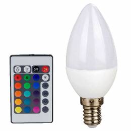 Λαμπτήρας LED Candle E14 4W Πολύχρωμο RGB