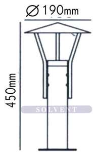 Φωτιστικό Κολωνάκι Φανάρι Inox 45cm