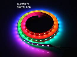 Ταινία LED 5M 14.4W/m IP20 12V DC RGB DIGITAL