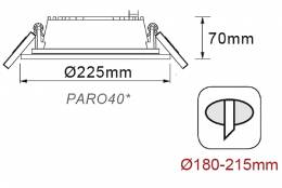 Χωνευτό Στρογγυλό PL Led Cob 40W